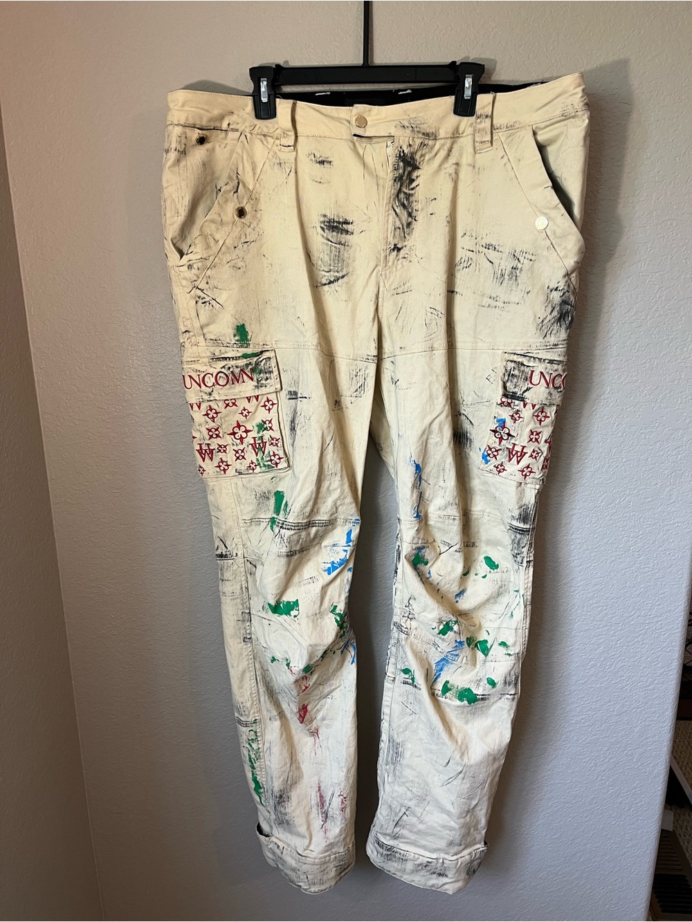 UNCOMN WEALTH 2XL Painter Cargo Pants Embroidered Y2K Streetwear Utility Denver